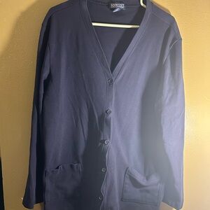 Vintage  lands end Cardigan great condition navy blue button-down sweater